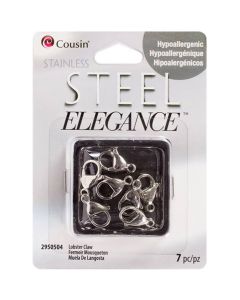 Cousin Stainless Steel Elegance Beads & Findings-Lobster Claw Clasps 7/Pkg