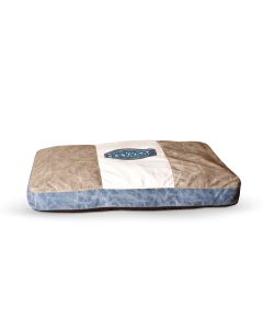 Vintage Classic Pet Bed Genuine Logo - K&H Pet Products Vintage Bolster Pet Bed Premium Logo Small Brown / Blue 21" x 30" x 7"