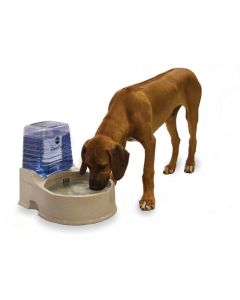 Clean Flow Pet Bowl with Reservoir - K&H Pet Products Coolin' Pet Bowl 32 oz. Blue 10.5" x 10.5" x 3"