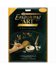 Royal Brush Foil Engraving Art Blank Boards 5"X7" 6/Pkg-Gold