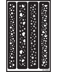 Armour Products Over 'N' Over Reusable Stencils 5"X8"-Sparkle Borders