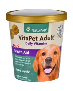 NaturVet Vitapet - Plus Breath Aid - Dog - Adult - Cup - 60 Soft Chews