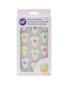 Wilton Royal Icing Decorations 12/Pkg-Baby Heart Tees