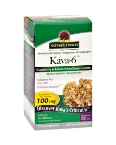 Nature's Answer Kava 6 Capsules - Gluten Free - 90 Vegetarian Capsules