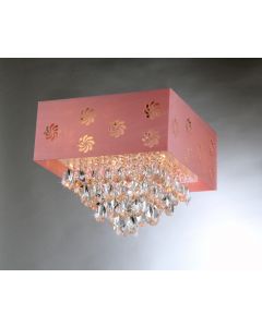 Warehouse of Tiffany Pink Square Crystal Chandelier