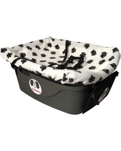 Fido Pet Products FidoRido Pet Car Seat 24"x18"X10"-White/Black Paw Prints