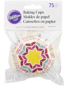 Wilton Standard Baking Cups-Herringbone Rainbow 75/Pkg