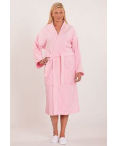 Bare Cotton 100% Turkish Cotton Adult Terry Kimono Robe - Pink - Adult - One Size - Adult Terry Kimono Robe - Pink - One Size