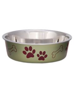 Loving Pets Products Metallic Bella Bowl Medium-Artichoke