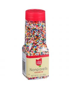 Cake Mate Decorating Decors - Nonpareils - Rainbow - 2.1 oz - Case of 6