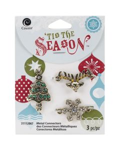 Cousin Tis The Season Connectors-Gold Deer & Tree 3/Pkg