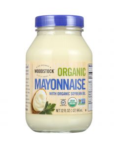 Woodstock Mayonnaise - Organic - with Organic Soybean Oil - Jar - 32 oz - case of 12