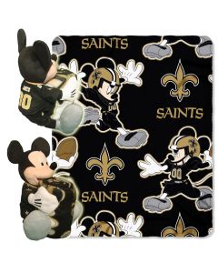 The Northwest Company Saints -Disney 40x50 Fleece Throw w/ 14" Plush Mickey Hugger