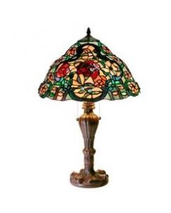 Warehouse of Tiffany Tiffany Style Red Roses Table Lamp