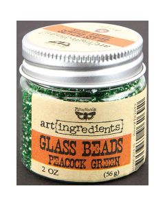 Prima Marketing Finnabair Art Ingredients Glass Beads 2oz-Peacock Green