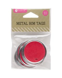 Hampton Art Metal Rim Tags 10/Pkg-1.5", Red