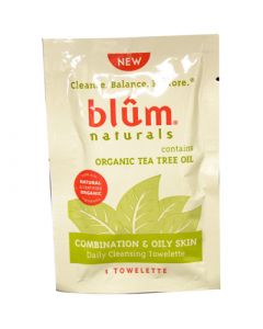 Blum Naturals Combination and Oily Skin Daily Cleansing Towelette - 1 Towelettes