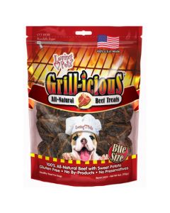 Loving Pets Products Grill-Icious Bite Size Beef Treats 4oz-