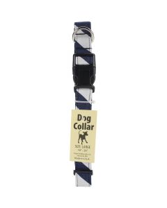 Cape Hobbycraft Large Navy Chevron Dog Collar W/Welded D-Ring Buckle-Neck Size 18"X26", 1" Width