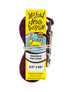Yellow Dog Design Yellow Dog Lead .75"X60"-Buffalo Plaid Red