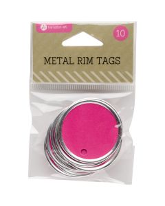 Hampton Art Metal Rim Tags 10/Pkg-1.5", Magenta