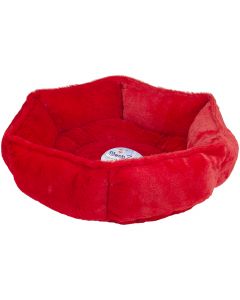 Ethical Pets Hexagon Cuddler Bed 24"X24"X7"-Red