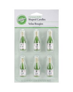 Wilton Candles & Cake Decorations 2" 6/Pkg-Champagne Bottles