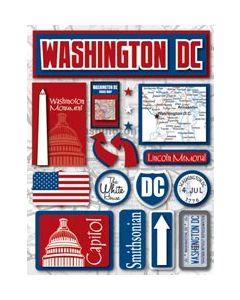 Reminisce Jet Setters Dimensional Stickers-Washington D.C.