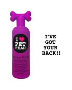 Pet Head Feeling Flaky Dry and Sensitive Skin Shampoo Strawberry Yogurt 16oz 9" x 3" x 2.5"