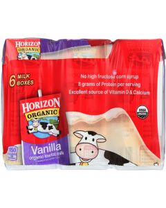 Horizon Organic Dairy Milk - Organic - 1 Percent - Lowfat - Box - Vanilla - 6/8 oz - case of 3