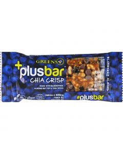 Greens Plus Nutrition Bar - Organic - PlusBar - Blueberry Almond Chia Crisp - Vegan - 1.4 oz - Case of 12