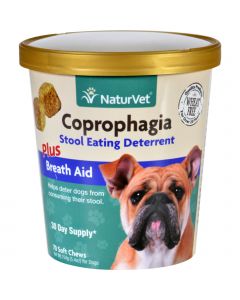 NaturVet Coprohpagia - Plus Breath Aid - Dogs - Cup - 70 Soft Chews