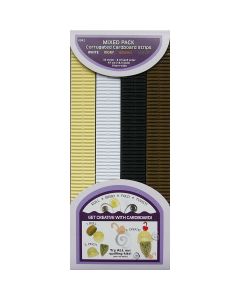 Quilled Creations Quilling Paper Corrugated 18.5"X10mm 32/Pkg-Brown, Ivory & White