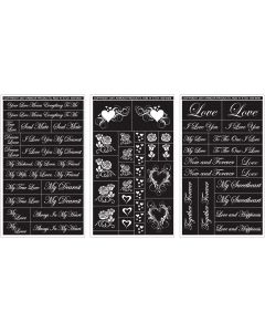 Armour Products Rub 'N' Etch Designer Stencils 5"X8" 3/Pkg-Romantic Moments