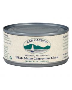 Bar Harbor Whole Maine Cherrystone Clams - Case of 12 - 6.5 oz.