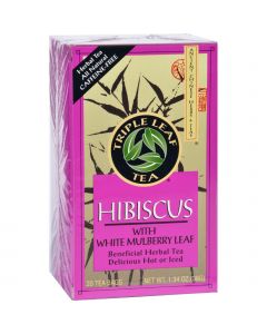 Triple Leaf Tea - Hibiscus - White Mulberry - 20 Tea Bags - 1 Case