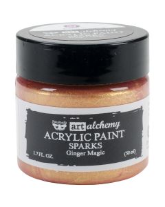 Prima Marketing NEW! Finnabair Art Alchemy Sparks Acrylic Paint 1.7 Fluid Ounces-Ginger Magic