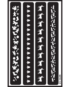 Armour Products Over 'N' Over Reusable Stencils 5"X8"-Christmas Borders