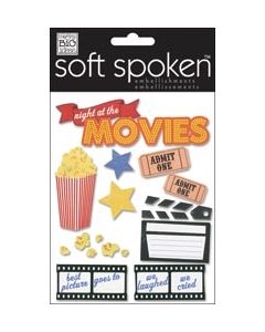 Me & My Big Ideas Soft Spoken Themed Embellishments-Night At The Movies