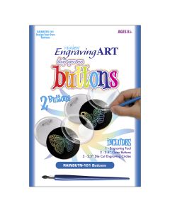 Royal Brush Rainbow Foil Engraving Art Buttons-