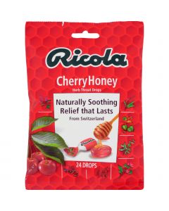 Ricola Herb Throat Drops Cherry Honey - 24 Drops - Case of 12