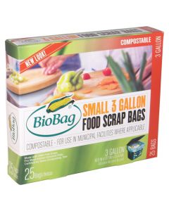 BioBag Food Scrap Bags - 3 Gallon - 48 Count - Case of 12