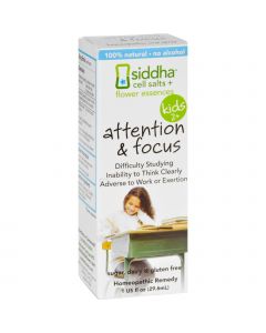 Siddha Flower Essences Attention and Focus - Kids - Age Two Plus - 1 fl oz