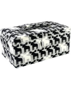 Prym Sewing Basket Rectangle-11.5"X6.5"X5" Black & White Moose Print
