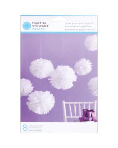 Martha Stewart Tissue Paper Pom-Pom Kit Makes 8-White