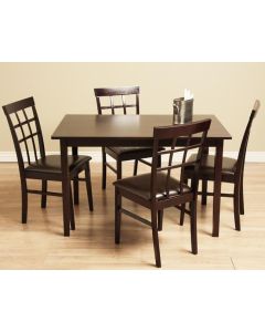 Warehouse of Tiffany Justin 5-piece Bi-cast Leather and Wood Dining Set