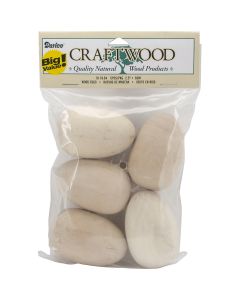 Darice Wood Turning Shapes-Egg 2.5" 5/Pkg