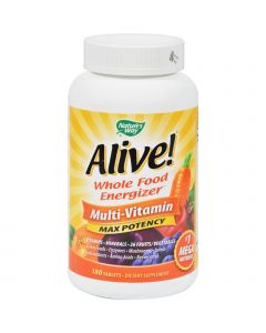 Nature's Way Alive Whole Food Energizer Multi-Vitamin - 180 Tablets