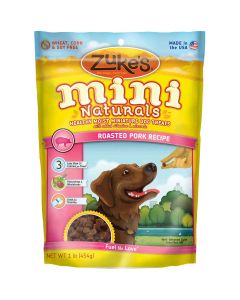 Zuke's Mini Naturals Moist Miniature Treat for Dogs Roasted Pork 1 lbs.