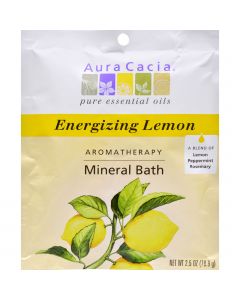 Aura Cacia Aromatherapy Mineral Bath Energizing Lemon - 2.5 oz - Case of 6